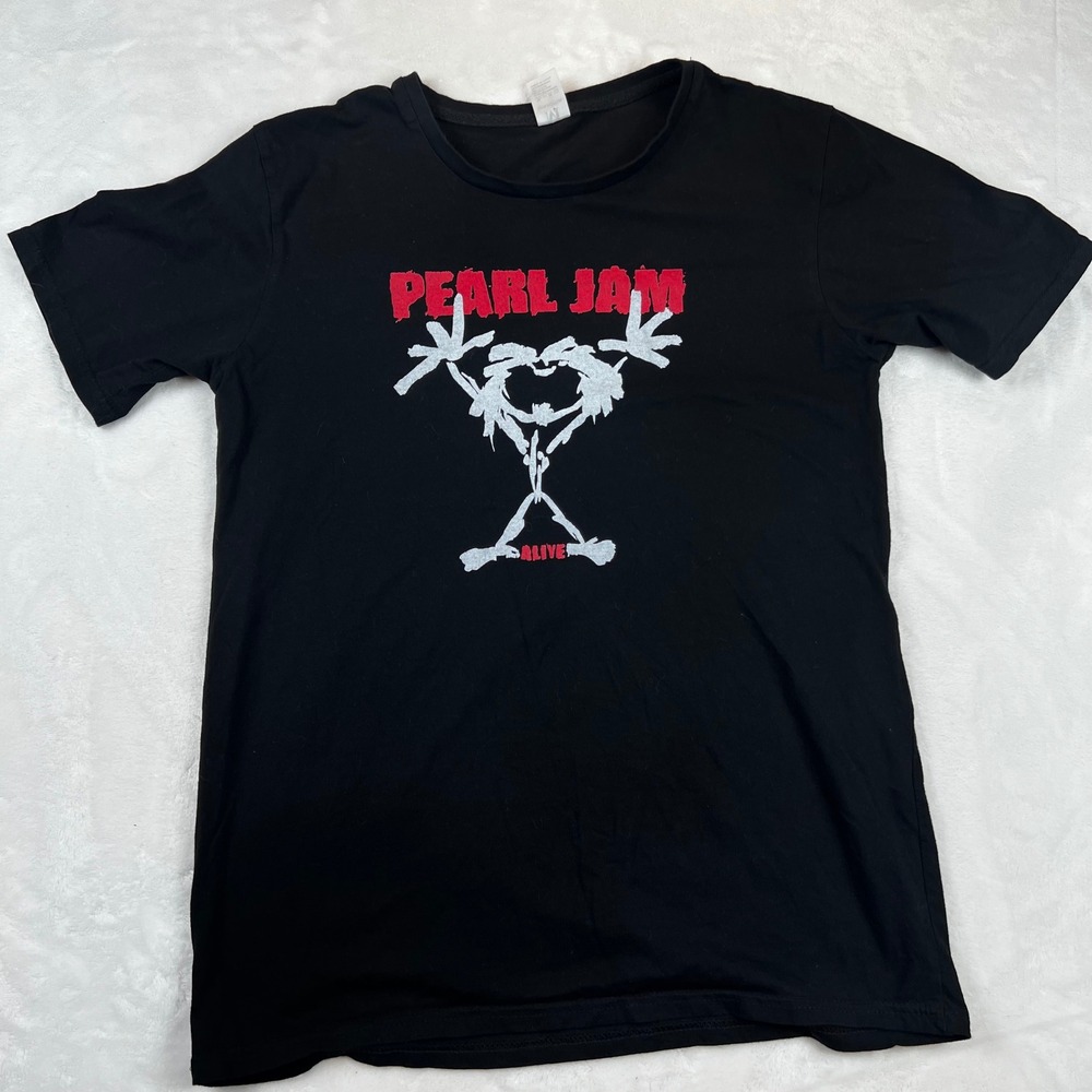 Pearl Jam Alive Stickman Graphic T-Shirt Mens Medium Black Rock Band Tee 763